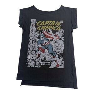 MARVEL Captain America Black Graphic Tee - Women's Short Sleeve